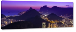 rio de janeiro, brazylia, gry, miasto noc, blask, fiolet, wieowce, widok, krajobraz