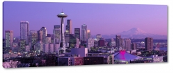 seattle, columbia center, usa, waszyngton, mount rainer, wulkan, gra, city, metropolia, fioletowy