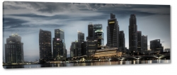 singapur, skyline, miasto, metropolia, city, dark, ciemny, chmury, brzeg, pochmurno