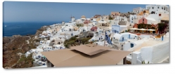 grecja, oia santorini, wyspa, biae domy, krajobraz, schody, wiatrak, morze, wakacje, na wzgrzu