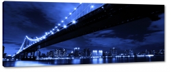 most brookliski, blask wiate, rzeka, east river, manhattan, nowy jork, miasto, city, metropolia, noc, niebieski
