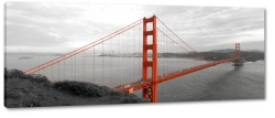 san francisco, golden gate bridge, most, rzeka, usa, stany, czerwony, widok, krajobraz, b&w