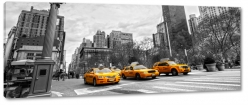 taxi, nowy jork, new york, city, korek, wieowce, centrum, biurowce, manhattan, miasto, metropolia, usa, ty, szary, ruch uliczny