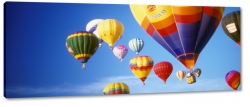 balon, balony, lot balonem, kolorowy, niebo, lata, podr, powietrze, niebieskie niebo