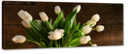bukiet kwiatw, tulipany, biae, wiosna, ogrd, drewno, deski, pikno, natura