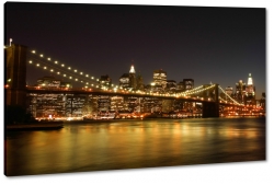 skyline, nowy jork, new york, brooklyn, east river, most, rzeka, ciemno, dark, noc