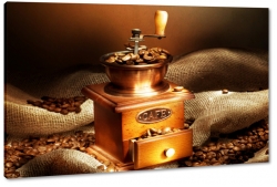 mynek do kawy, starodawny, kawa, ziarna, worek jutowy, szuflada, aromat, zapach, pobudzenie
