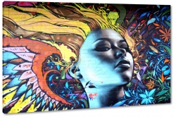 graffiti, kobieta, mozaika, kolorowo, malarz, malarstwo, tapeta, sztuka, art, artystycznie