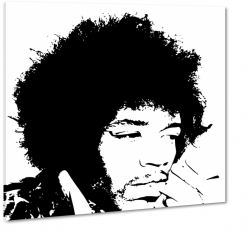 jimi, hendrix, gitara, rock, czarny, biae to, zarys, kontrast, 