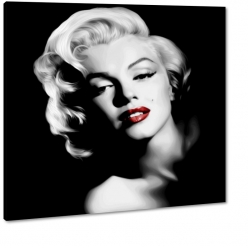 marylin, monroe, ikona, czerwone usta, czarne to, one color