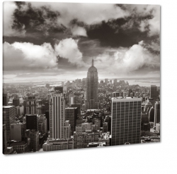 esb, nowy jork, ny, sepia, wieowce, miasto, panorama,chmury