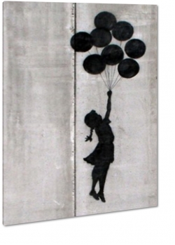 banksy, street art, graffiti, malarstwo, sztuka, art, dziewczynka z balonami, balony, symbolika