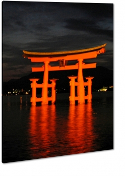 itsukushima, miyajima, brama torii, kyoto, morze japoskie, podr, noc, dark, ciemno