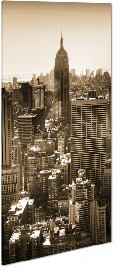 empire state buliding, nowy jork, usa, wiea, biurowiec, wysoko, miasto, city, metropolia, drapacz chmur, sepia, szczyt