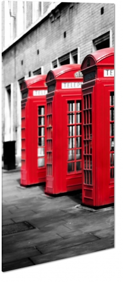 budka telefoniczna, telephone, czerwona, londyn, anglia, london road, street, ulica, szary, b&w