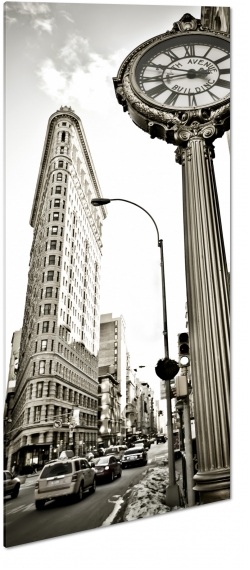 flatiron building, pita aleja, broadway, manhattan, nowy jork, trjkt, wieowiec, skrzyowanie, ruch uliczny, zegar, miasto, szczyt