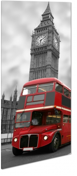 autobus, czerwony, pitrowy, big ben, zegar, londyn, anglia, podr, szare to, ulica, street, b&w