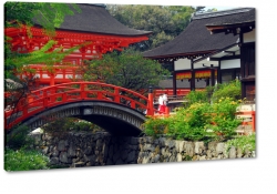 japonia, most, czerwony mostek, ogrd, kwiaty, spokj, relaks, park, zen