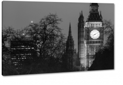 big ben, londyn, westminster, anglia, wielka brytania, zegar, czarnobiae, nastrj, drzewa, b&w, czarny