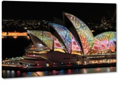 sydney opera house, australia, sydney, opera, sztuka, atrakcja, kolorowe, tczowe, noc