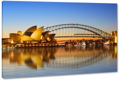 harbour bridge, sydney, australia, most, opera house, zatoka, port jackson, odbicie lustrzane, skyline, widok
