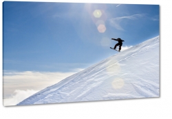 snowboard, deska, sport, gry, zima, ekstremalny, nieg, szczyt, soce, promienie, mrz, skok, trik