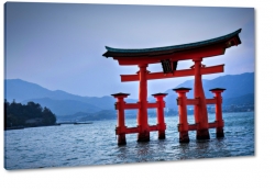 itsukushima, miyajima, brama torii, morze japoskie, japonia, podr, krajobraz, widok, pejza
