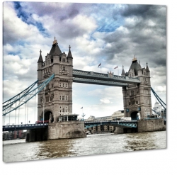 londyn, anglia, tower, most, zabytek, tamiza