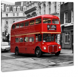 anglia, czerwony autobus, londyn, jeden kolor