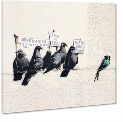 gobie, banksy, emigrant, precz z emigrantami