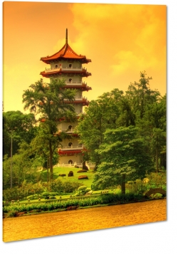 pagoda, wiea, buddyzm, azja, klasztor, budowla, historia, kultura, japonia, ogrd, ciepe kolory