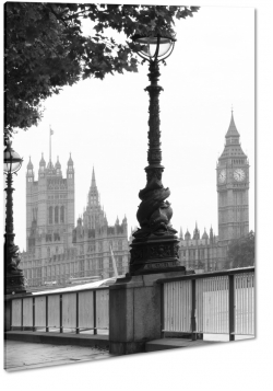 big ben, londyn, westminster, anglia, wielka brytania, zegar, czarnobiae, nastrj, drzewa, b&w, czarny