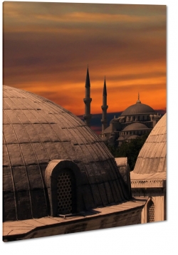 bkitny meczet, stambu, turcja, zachd soca, zmrok, pomaraczowy, religia, wyznanie, kopua, witynia, wiee, dach