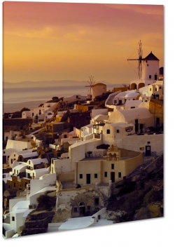 grecja, oia santorini, wyspa, biae domy, krajobraz, morze, wakacje, zachd, wzgrze