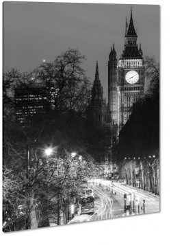 big ben, londyn, miasto, ulica, street, czarno-biay, b&w, czer