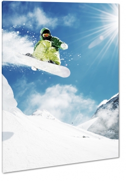 snowboard, deska, sport, gry, zima, ekstremalny, nieg, szczyt, soce, promienie, mrz, skok, trik