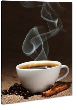 kawa, filianka, cynamon, ziarna, espresso, para, smak, zapach, aromat, makro, brzowy