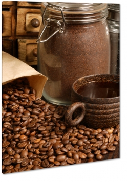ziarna kawy, filianka, soik, kawa mielona, arabica, aromat, zapach, pobudzenie, brz