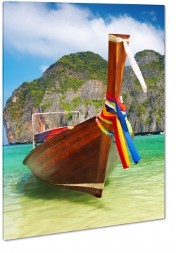 katamaran, tajlandia, dka, kolorowy, brzeg morza, plaa, piasek, d, lato, podr, morze, wakacje, odpoczynek, wyspa, tropiki, lazur