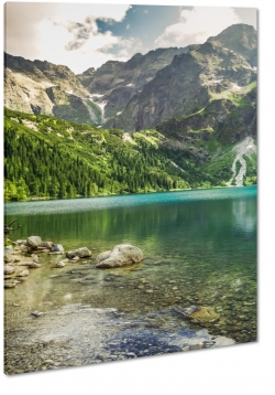 morskie oko, tatry, zakopane, gry, rysy, czarny staw, jezioro, staw, wspinaczka, turystyka, soce, promienie, krajobraz, widok, pejza