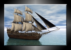 statek na morzu, �aglowiec, masztowiec