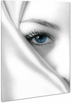 kobieta, fotografia, biel, niebieskie oczy, spojrzenie, sztuka