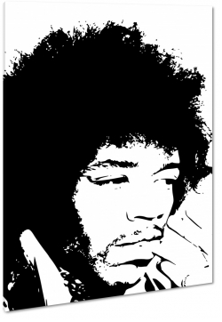 jimi hendrix, gitara, rock, czarny, biae to, zarys, kontrast