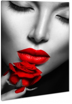 kobieta, czerwone usta, paznokcie, ra, zmysowa, czarny, b&w, sztuka, fotografia, przekaz