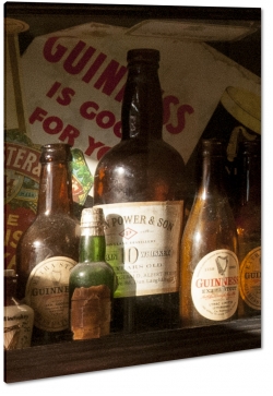 butelki, szko, alkohol, kolekcja, wystawa, stary, brzowy, bar, restauracja, biznes
