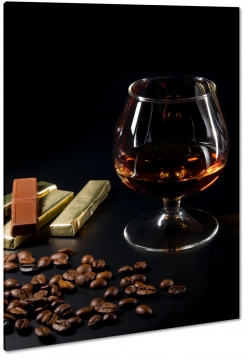 whiskey, rum, koniak, cygaro, brandy, ziarna kawy, czekoladki, kieliszek, aromat, zapach, alkohol, elegancja, makro, czarne to, biznes