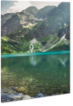 morskie oko, tatry, zakopane, gry, rysy, czarny staw, lustrzane odbicie, jezioro, staw, wspinaczka, turystyka, soce, promienie, krajobraz, widok, pejza