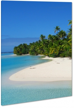 bezludna wyspa, palmy, tropiki, dungla, plaa, piasek, brzeg, morze, lazur, niebieski