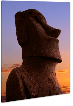 wyspa wielkanocna, moai, posg, statua, twarz, spojrzenie, nos, zachd soca
