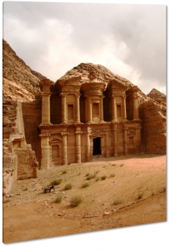 ad deir, jordan, petra, piaskowiec, budowla, zabytek, wykuty, pustynny, widok, atrakcja